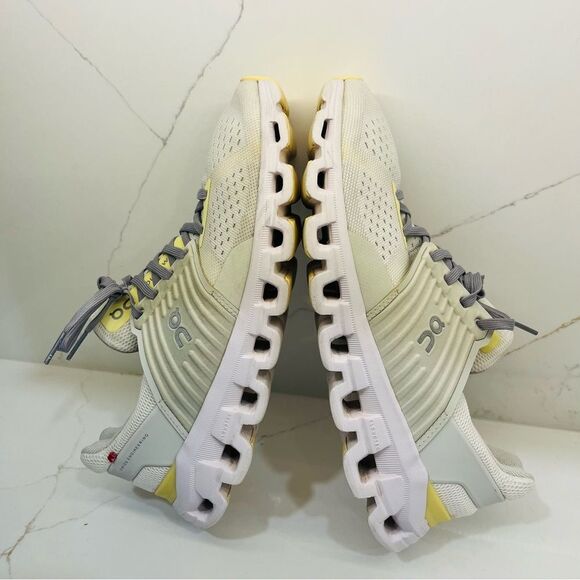 On Cloudswift Limelight Running Shoes - White and Yellow - Picture 8 of 10